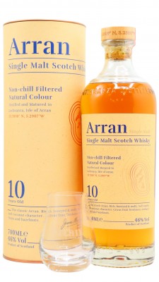 Arran Branded Glass & 10 year old