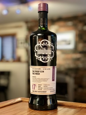 Glen Grant SMWS 9.235 (17 year - Mar. 2004) "The proof is in the finish" - After 15 years ex-bourbon hogshead, transferred to a 1st-fill ex-Spanish oak Oloroso hogshead - 55.8% ABV
